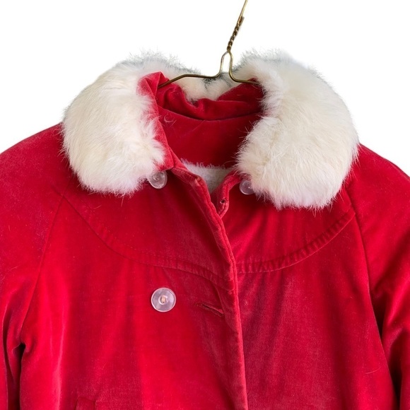 Vintage Girls Winter Coat with Hand Warmer Muff Sears Youth Jacket Size 5 - Picture 3 of 9